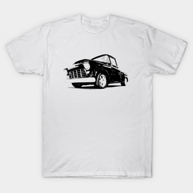 1955 Chevy 3100 - monochrome T-Shirt by mal_photography